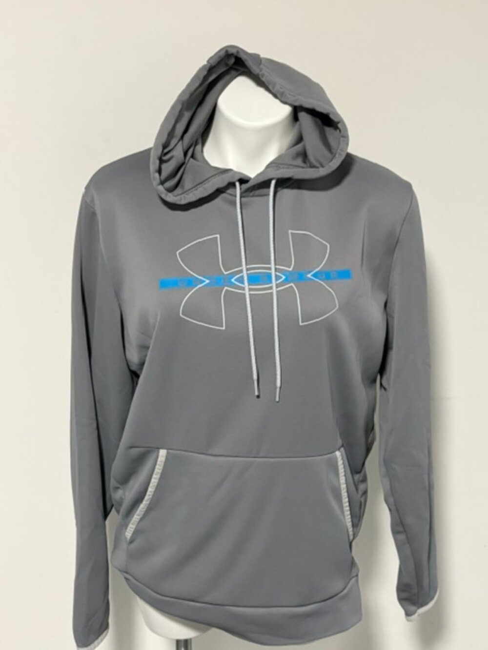 UNDER ARMOUR COLDGEAR LOOSE FIT HOODIE BLUE AND GRAY LARGE